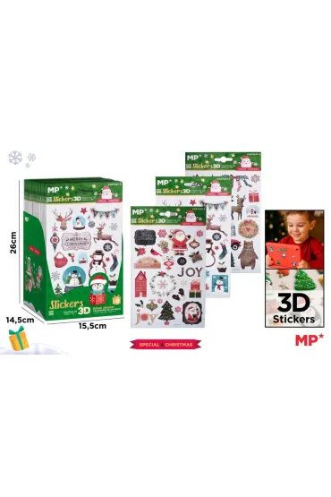 Naklejki świąteczne Boże Narodzenie 3D MIX