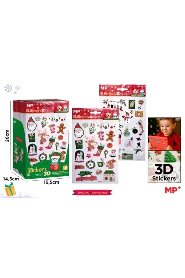 Naklejki świąteczne Boże Narodzenie 3D MIX