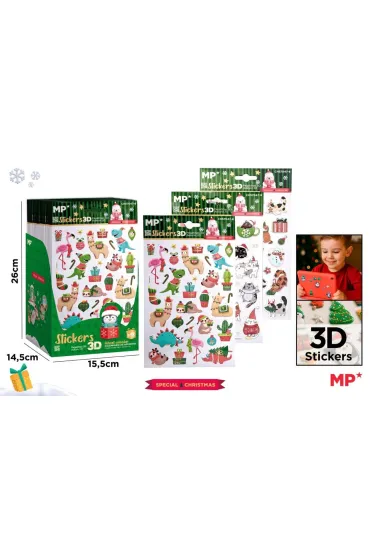 Naklejki świąteczne Boże Narodzenie 3D MIX