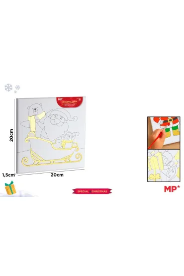 Płótno do malowania złocone - sanie 20x20cm