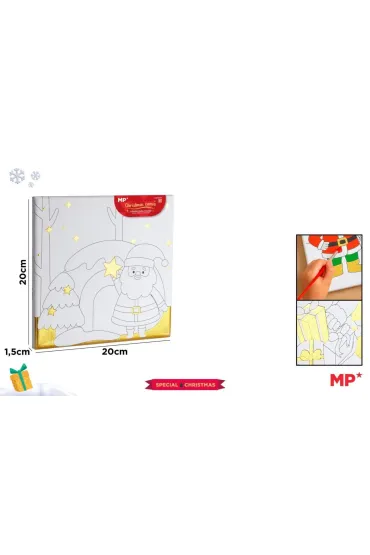 Płótno do malowania złocone - Mikołaj 20x20cm