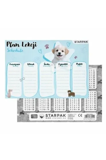 Plan lekcji z tabliczką mnożenia