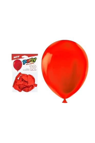 Balon dmuchany czerwony 26cm 12 szt