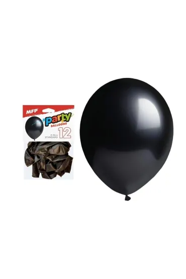 Balon dmuchany czarny 26cm 12 szt