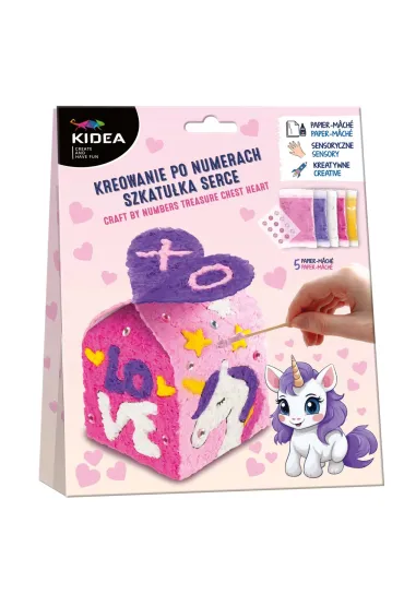 Kreowanie po numerach szkatułka serce KIDEA