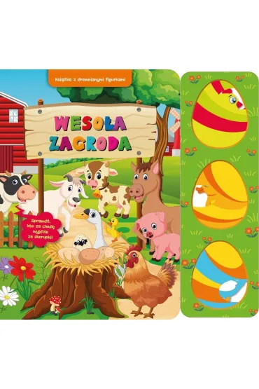 Wesoła zagroda. Książka z drewnianymi figurkami