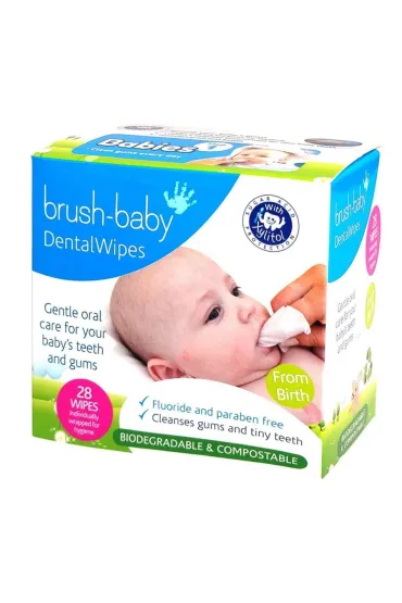 Dental Wipes chusteczki z Xylitolem do czyszczenia dziąseł i zębów mlecznych 0-16m