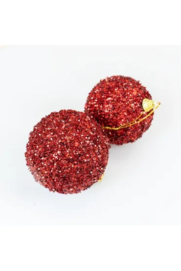 Bombki błyszczące czerwone 2 szt