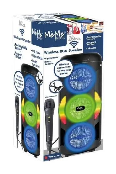 Głośnik bezprzewodowy z mikrofonem i światłem led