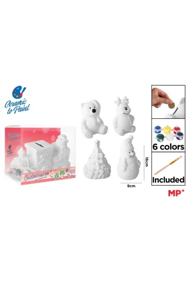 Skarbonka do pomalowania świąteczna