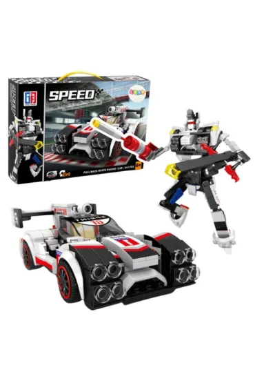  Klocki konstrukcyjne wyścigówka Robot 2w1 341el.