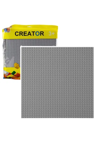  Płyta konstrukcyjna do klocków szara 25,5x25,5cm
