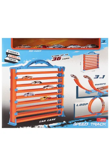 Tor samochodowy z akcesoriami metalowymi garaż MEGA CREATIVE 569509