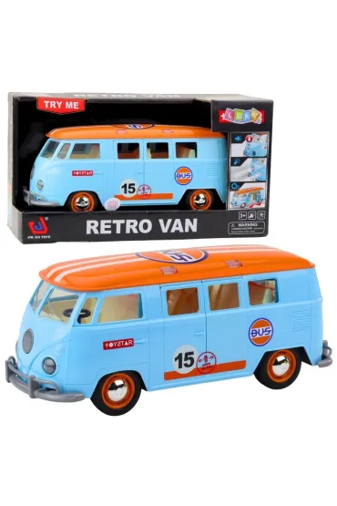 Retro van bus światło dźwięk niebieski