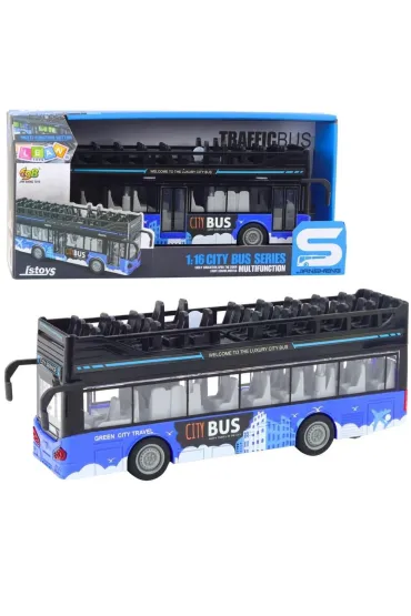 Autobus miejski piętrowy napęd światło dżwięk 1:16