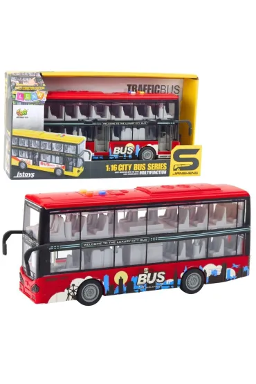 Autobus miejski piętrowy napęd światło dżwięk 1:16