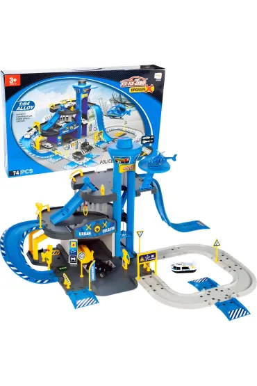 Garaż samochodowy komenda policji 3 poziomy z windą autka + helikopter