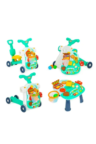 Pchacz jeździk hulajnoga stolik interaktywny edukacyjny 4w1 dla dzieci