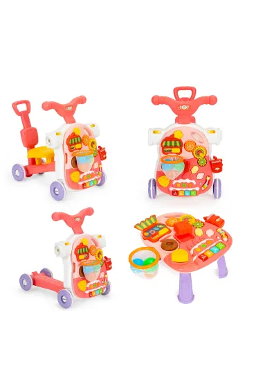 Pchacz jeździk hulajnoga stolik interaktywny edukacyjny 4w1 dla dzieci