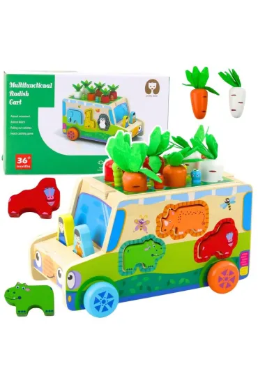 Auto edukacyjne sorter kształtów drewniany