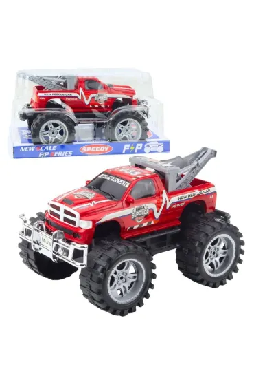 Terenówka ratunkowa z napędem na tył czerwona 27cm