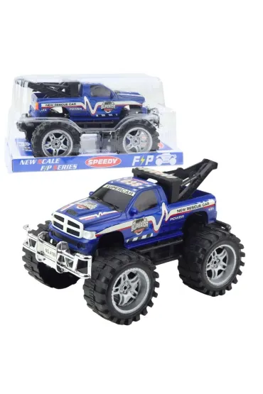 Terenówka ratunkowa z napędem na tył niebieska