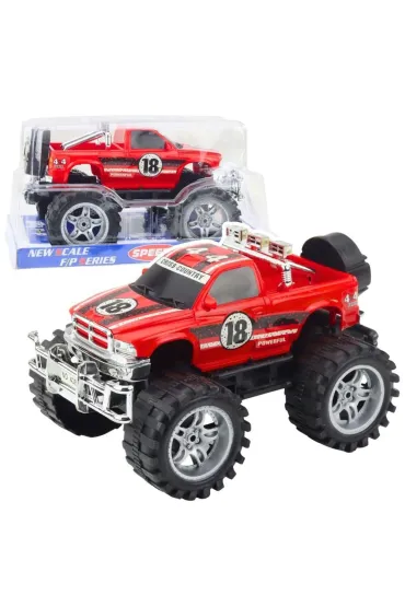 Terenówka z napędem na tył duże koło czerwona 27cm