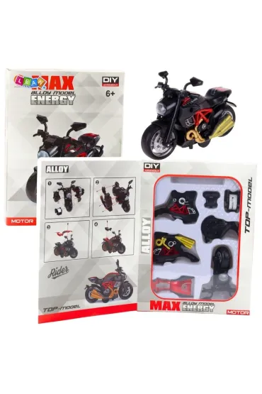 Motocykl do skręcania metalowy 1:14 czerwony