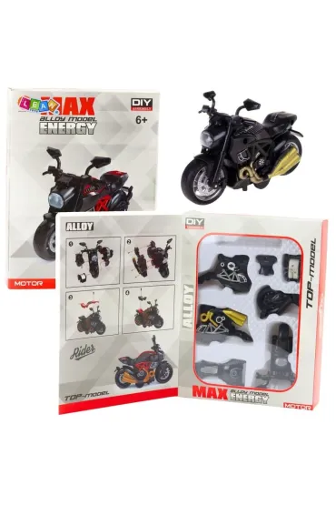 Motocykl do skręcania metalowy 1:14 złote el.