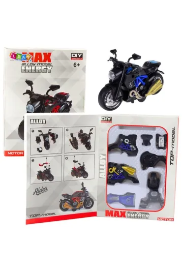 Motocykl do skręcania metalowy 1:14 niebieski