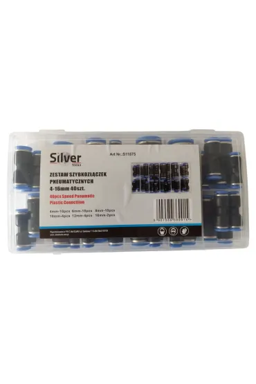 Zestaw szybkozłączek 4-16mm silver