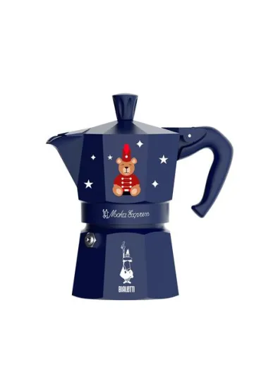 Kawiarka Moka Express Joyful Christmas 3tz niebieska