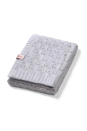 Kocyk dzianinowy bambusowy szary