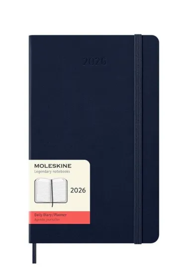Kalendarz 2026 12M Moleskine L twarda oprawa dzienny Sapphire Blue 13x21cm