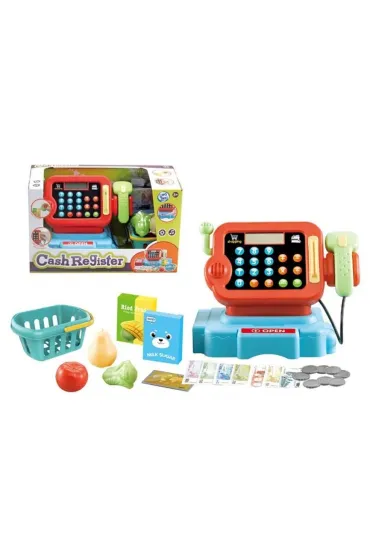 Kasa sklepowa z kalkulatorem i akcesoriami