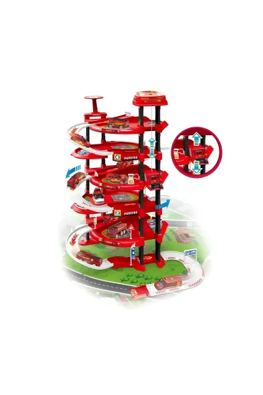 Garaż samochodowy XXL straż pożarna 5 poziomów + mata z miastem