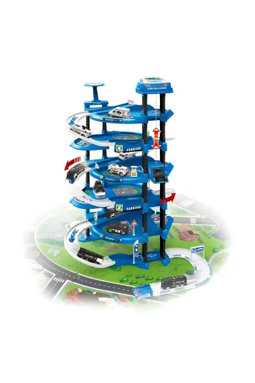 Garaż samochodowy XXL komenda policji 5 poziomów + mata z miastem