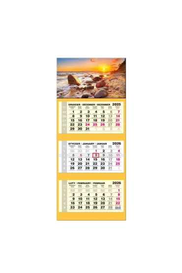 Kalendarz 2026 trójdzielny LUX gł. wypukła Bałtyk