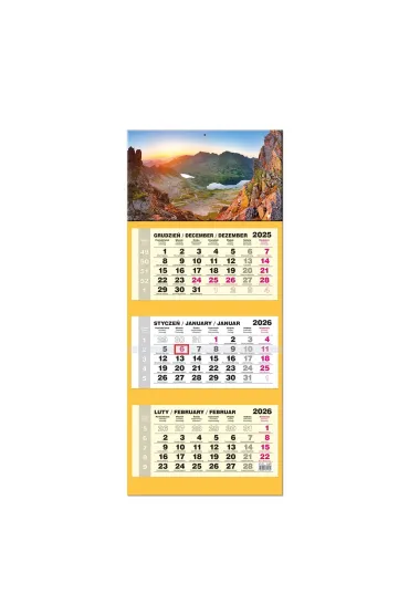 Kalendarz 2026 trójdzielny LUX gł. wypukła Tatry