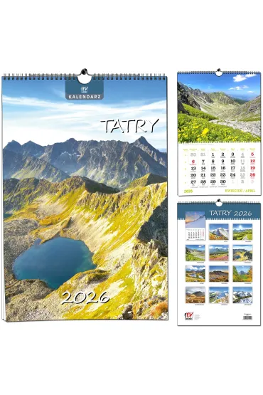 Kalendarz 2026 B3 7 planszowy Tatry