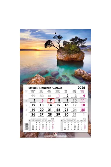 Kalendarz 2026 jednodzielny gł. płaska Chorwacja