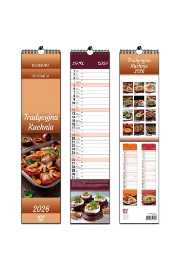 Kalendarz 2026 paskowy 13 planszowy Kuchnia