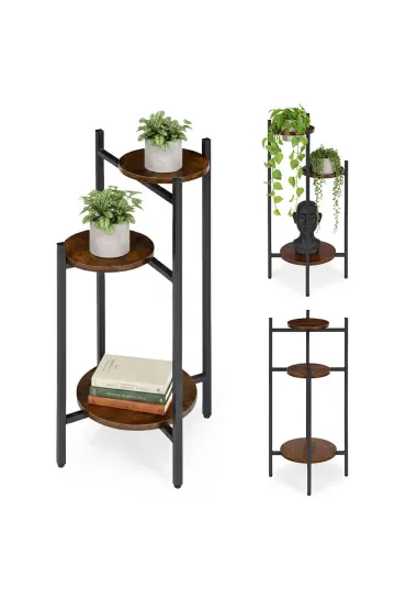 Kwietnik stojący stojak na kwiaty ozdoby 3 poziomy loft