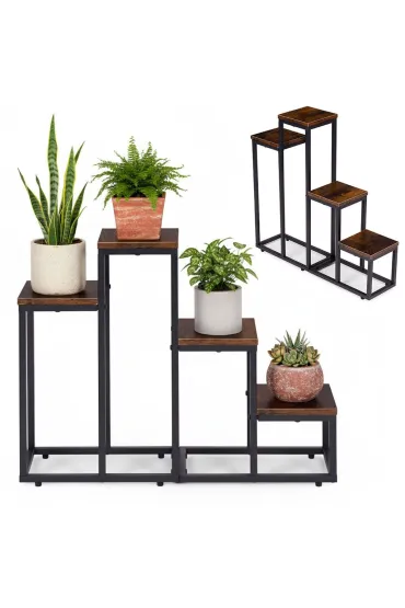 Kwietnik stojący stojak na kwiaty ozdoby 4 półki loft