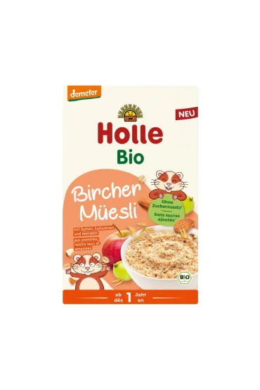 Musli birchera z jabłkiem, rodzynkami i migdałami od 1 roku demeter