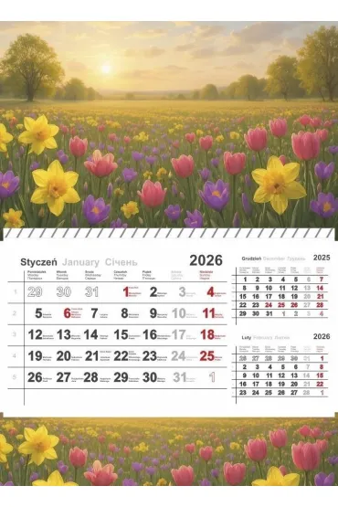 Kalendarz 2026 jednodzielny mix