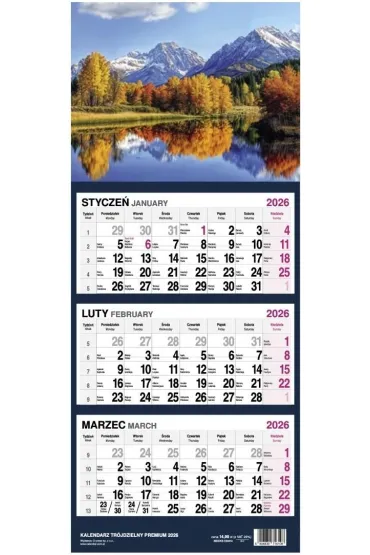 Kalendarz 2026 Trójdzielny Premium MIX