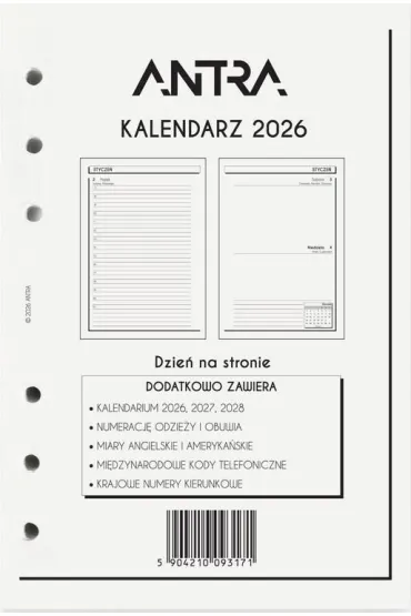 Wkład kalendarzowy 2026 A5 DNS