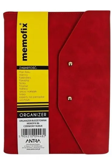 Organizer Memofix B6 nubuk czerwony