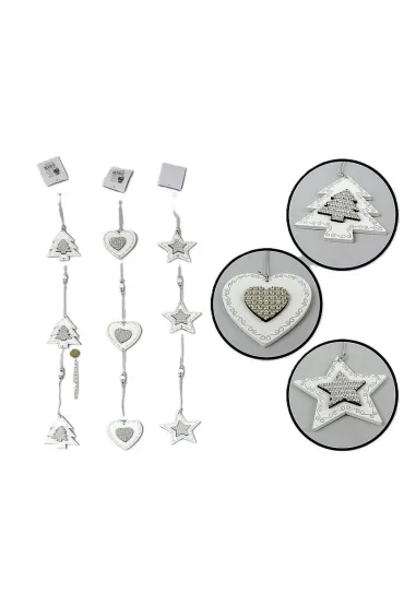 Zawieszka choinkowa drewniana MIX